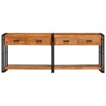 vidaXL Tables console avec tiroir 2 Pièces Marron Bois d'acacia massif