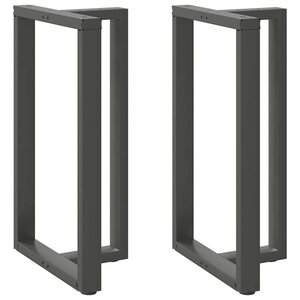 vidaXL Pieds de table de bar en T  2 pièces  anthracite  60 x 35 x (100-101) cm  acier