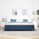 vidaXL Lit à ressorts avec matelas Bleu 200 x 200 cm tissu