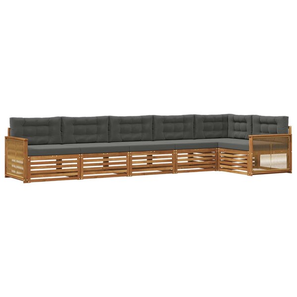 vidaXL Ensemble de canapés d'extérieur 6 pc Naturel et Anthracite