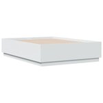 vidaXL Cadre de lit blanc 135x190 cm bois d'ingénierie