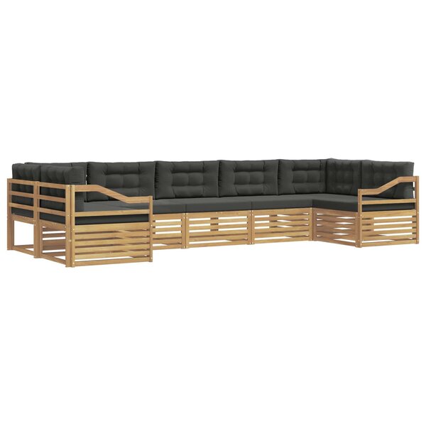 vidaXL Ensemble de canapés d'extérieur 7 Pièces Blanc et anthracite