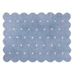 Tapis coton forme biscuit - bleu - 120 x 160 cm