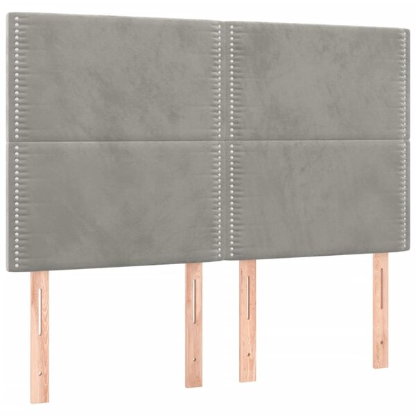 vidaXL Tête de lit Gris clair 144 x 5 x 118/128 cm Velours