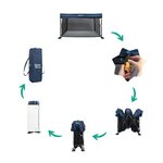 Lit parapluie avec matelas facile à plier et déplier - Léger et compact avec sac de transport