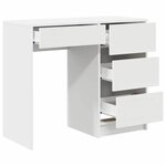 vidaXL Bureau avec tiroir Blanc 90 x 37 5 x 75 cm Bois d'ingénierie