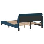 vidaXL Cadre de lit avec tête de lit Dover bleu 140x190cm velours
