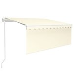 vidaXL Auvent automatique store capteur de vent et LED 3x2 5 m Crème