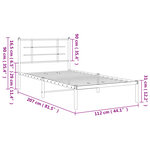 vidaXL Cadre de lit métal avec tête de lit noir 107x203 cm