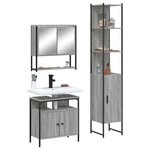 vidaXL Ensemble de meubles de salle de bain 3 Pièces Sonoma gris