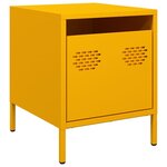 vidaXL Table de chevet jaune moutarde 35x39x43 5 cm acier