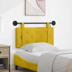 vidaXL Tête de lit suspendue Avec lumière LED Jaune Velours