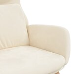 vidaXL Chaise de relaxation Blanc crème Velours