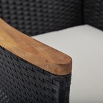 vidaXL Mobilier d'extérieur 5 Pièces Noir Résine tressée et bois d'acacia