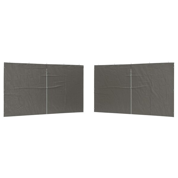 vidaXL Mur de tente de fête 2 Pièces Anthracite 400 x 195 cm PE et acier