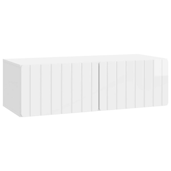 vidaXL Meuble TV mural 98 x 41 x 30 cm Blanc brillant