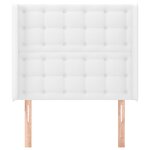 vidaXL Tête de lit avec oreilles Blanc 93x16x118/128 cm Similicuir