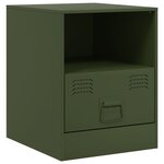 vidaXL Tables de chevet 2 Pièces vert olive 34 5x39x44 cm acier