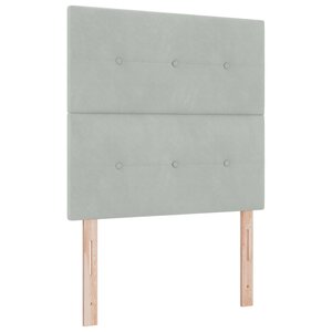 vidaXL Tête de lit LED avec bandes LED Gris clair 100 cm Velours