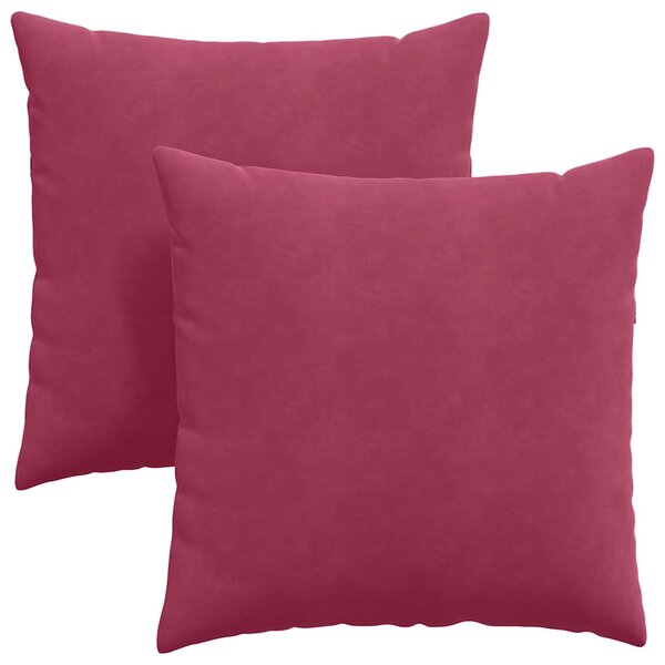 vidaXL Coussins de canapé 2 Pièces Bordeaux 80 x 80 cm