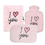 Lot cadeau Cocooning Bouillote  Journal intime & Pochette I Love you