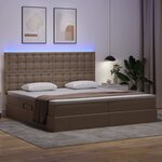 vidaXL Lit avec rangement et LED Cappuccino 200 x 200 cm Simili cuir