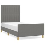 vidaXL Cadre de lit avec tête de lit Gris foncé 90x190 cm Tissu