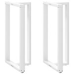 vidaXL Pieds de table de bar en T  2 pièces  blanc  60 x 35 x (110-111) cm  acier