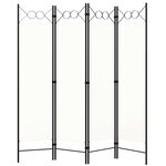 vidaXL Cloison de séparation 4 panneaux blanc 160x180 cm