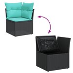 vidaXL Salon de jardin 11 Pièces avec coussins noir résine tressée