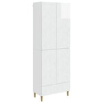 vidaXL Ensemble de Meubles 2 Pièces Blanc brillant Bois d'ingénierie