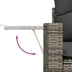 vidaXL Ensemble de canapé de jardin 11 Pièces Gris Poly rotin