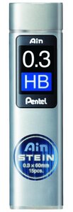 Etui de 15 mines 0,3 mm AIN STEIN C273 dureté HB PENTEL