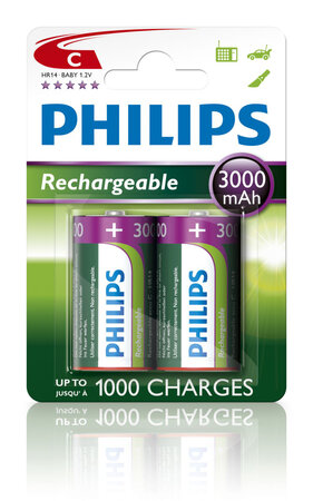 Philips piles rechargeable lr14 3000 mah
