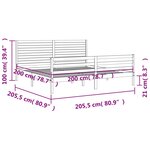 vidaXL Cadre de lit sans matelas 200x200 cm bois massif