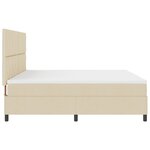 vidaXL Lit à ressorts avec matelas et LED - Crème  200 x 200 cm  en tissu