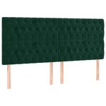 vidaXL Tête de lit à LED Vert foncé 200x7x118/128 cm Velours