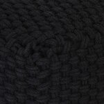 Vidaxl pouf tricoté à la main noir 50x50x30 cm coton