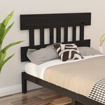 vidaXL Tête de lit Noir 143 5x3x81 cm Bois massif de pin