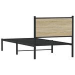 vidaXL Cadre de lit en métal sans matelas chêne sonoma 90x190 cm