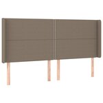 vidaXL Sommier à lattes de lit matelas LED Taupe 180x200 cm Tissu