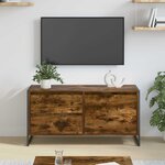 vidaXL Meuble TV Chêne Fumé 100 x 36 x 49.5 cm Bois d'ingénierie