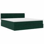 VidaXL Cadre de lit ottoman avec matelas vert foncé 160x200 cm velours