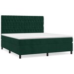 vidaXL Sommier à lattes de lit et matelas Vert foncé 180x200cm Velours