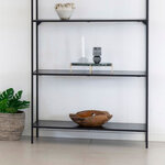 Étagère noire à 5 étages avec cadre noir 80 x 36 x 170 cm