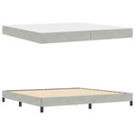 vidaXL Lit boxspring avec matelas Gris clair 200 x 200 cm Velours