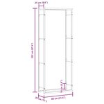 vidaXL Étagère à bois de chauffage Noir mat 80 x 28 x 222 cm Acier
