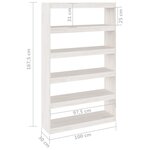 vidaXL Bibliothèque/Séparateur de pièce Blanc 100x30x167 5 cm Pin