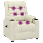 vidaXL Fauteuil de massage électrique Crème Similicuir