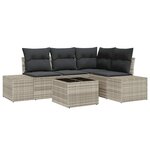 vidaXL Ensemble de canapé de jardin 5 Pièces Gris clair Poly rotin